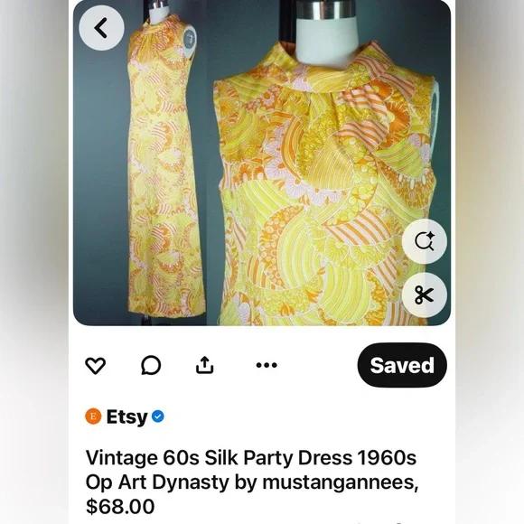 Dynasty vintage 60’s Striped Multicolor Sleeveless silk Dress S/M - Picture 13 of 17